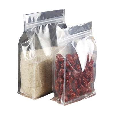 Transparent Block Bottom Standing Pouch